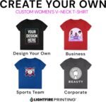 Personalized Women's V-Neck T-Shirt – Custom Image & Text, Design Your Own Front & Back Print, Customizable Tee Gift - Image 5