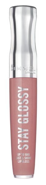 Rimmel Stay Glossy Lip Gloss - Non-Sticky and Lightweight Formula for Lip Color and Shine - 130 Blushing Belgraves, .18oz - Image 3