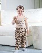 DISAUR Baby Girls Clothes Newborn Infant Baby Girls Outfit Long Sleeve Ruffle Romper Floral Pants Headband Sets 0-18 Months - Image 4