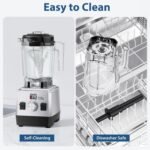 Aeitto Blenders for Kitchen with 68Oz. Jar, 1800W Max Power Smoothie Blender, 3 Preset Programs & 7 Speeds, Professional Countertop Blender for Smoothies, Ice Crush, Frozen Drinks, Silver - Image 7
