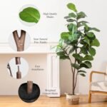 Artificial Fiddle Leaf Fig Tree 6ft, Large Faux Plant Fake Ficus lyrata Silk Trees with Pot for Indoor Outdoor House Living Room Office Home Decor - Image 3
