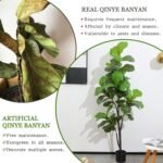 Artificial Fiddle Leaf Fig Tree 6ft, Large Faux Plant Fake Ficus lyrata Silk Trees with Pot for Indoor Outdoor House Living Room Office Home Decor - Image 8