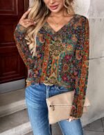 Zeagoo Women Long Sleeve Tops Dressy Casual V Neck Tshirts Basics Tee 2025 Fall Trendy Clothes S-2XL - Image 3