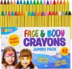 42PCS Face and Body Paint Crayons, XL Face Painting Kit Safe and Non-Toxic Ultimate Party Pack Including 14 Metallic Colors for Birthday Makeup Party Supplies, Festivals, Gifts for Kids Girls Boys - Image 2