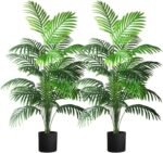 4ft 2pcs Large Artificial Plants Fake Palm Tree Tropical Palm Leaves Faux Palm Plants Tall Tree Indoor Real Touch Plastic Monstera Leaves for Home Garden Outdoor Office Decor (4ft/125cm-2pcs) - Image 2
