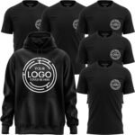 6 Pack - 5 Custom T Shirts & 1 Hoodie, Construction Shirts for Men, Custom Shirt, Mens Work Shirts, Small Business Workwear Uniform Black - Image 2