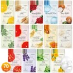 70 Pack Sheet Face Masks Skincare, Hydrating Face Masks Suitable for All Skin Types, Bulk Facial Mask Gifts Set for Women Skin Care, Home Skincare Spa for Sensitive Skin - Image 2