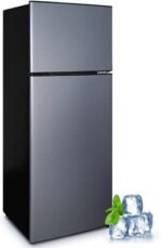 8.5 cu.ft Dual-Door Apartment Refrigerator with Freezer and Adjustable Thermostat - Slide-Out Glass Shelves for Dorms, Offices, RVs, and Homes - Image 2