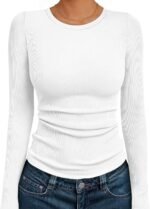 AUTOMET Long Sleeve Shirts Blouses Fall Fashion Ribbed Basic Tops Winter Clothes - Image 2