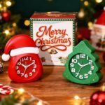 AYRELY® Christmas Alarm Clock Gift Set – 2 Silent Analog Clocks (Santa Hat & Christmas Tree), Ready-to-Gift Holiday Edition for Kids & Family, with Festive Gift Box - Image 2
