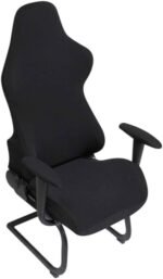BTSKY Ergonomic Office Computer Game Chair Slipcovers Stretchy Polyester Covers for Reclining Racing Gaming Gaming Chair Black (No Chair) - Image 2