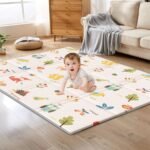 Baby Play Mat, 50 x 50 Inch Play Mat Perfect for Use Baby Playpen, Foldable Baby Foam Playmat for Floor, Portable Waterproof Activity PlayMats for Babies, Infants and Toddlers - Image 2