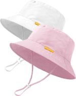 Baby Sun Hat Kids Summer UPF 50+ Toddler Bucket Hat Wide Brim Adjustable Beach Hats for Boys Girls Age 0-6 Years - Image 2