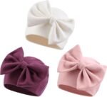 Bamery Newborn Baby Girl Hat Cotton Baby Bow Beanie Preemie Hats Spring Infant Hats for Girls 0-12 Months - Image 2