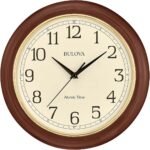 Bulova Atomic Time 2 Analog Wall Clock C5004 | 12.4" Wooden Frame, Sets Time Automatically | Quartz Movement | Battery Operated | Classic Design - Image 2