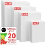 Chalkola Canvas for Painting - (20 Bulk Pack, 5x7, 8x10, 9x12, 11x14 inch) | 100% Cotton Panels, Primed Blank Canvases for Painting for Kids & Adults - Paint Canvas Boards for Acrylic, Oil, Watercolor - Image 2
