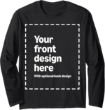 Custom Front & Back Print Long Sleeve T-Shirt with Your Image for Men and Women by Modify by Amazon Merch on Demand - Image 2