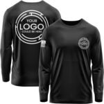 Custom Shirt for Men, Heavy Cotton Long Sleeve, Design Your Own Shirts, Customized T-Shirt Front & Back Black - Image 2
