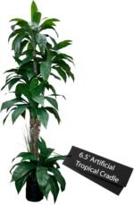 Cypress & Alabaster Handmade 6.5ft Tropical Cradle Artificial Tree with Ethically Sourced Real Wood Trunks, Hypoallergenic, 6.5-Foot, Green - Image 2