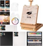 DJAR 49 pcs Acrylic Painting Set, Includes Desktop Easel, Acrylic Paint, Canvas, Sketchbook, Painting Pads, 24 Color Paint Kits for Adults, Artists, Beginners - Image 2