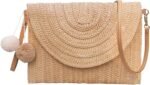 Dailyacc Straw Shoulder Bag For Women Woven Purse Beach Envelope Clutch Straws Wallet - Image 2