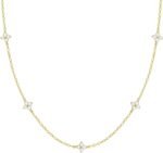 FUNEIA Dainty Silver Gold Necklaces for Women Trendy Non Tarnish 14K Gold Plated Cubic Zirconia Necklace Layered Cute Butterfly Heart Station Choker Necklace Stack for Wedding Prom Brides Jewelry - Image 2