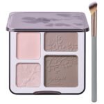 Face Highlighter Contour Shading Palette Sculpting Long-lasting Pressed Powder Smooth Matte Shimmer Finish Makeup for Cool Toned Skin - Image 2