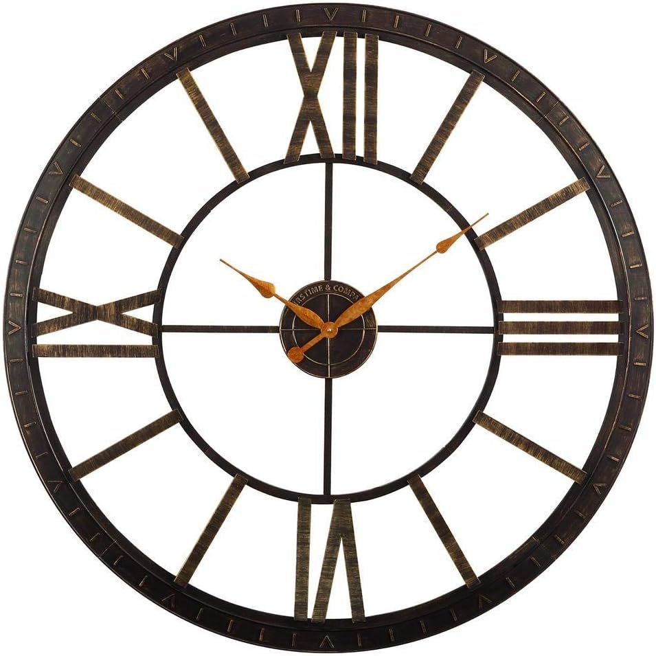 FirsTime & Co. Bronze Big Time Wall Clock, Large Vintage Decor for Living Room and Home Office, Round, Plastic, Farmhouse, 40 inches - Image 2