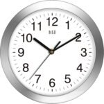 HITO 10 Inch Silent Wall Clock Battery Operated Non Ticking Glass Cover Silver Aluminum Frame, for Kitchen, Bedroom, Home Office, Living Room Decor - Image 2