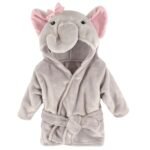 Hudson Baby Unisex Baby Plush Animal Face Bathrobe, Pretty Elephant, 0-9 Months - Image 2