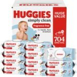 Huggies Simply Clean Unscented Baby Diaper Wipes, 11 Flip-Top Packs (704 Wipes Total), Packaging May Vary - Image 2