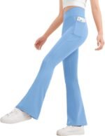 JOCMIC Girls Flare Leggings Kids Bell Bottom High Waisted Dance Yoga Flared Pants - Image 2