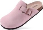KIDMI Genuine Suede Clogs for Women Cork Footbed Sandals Leather Mules Potato Shoes with Arch Support - Image 2