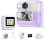 Kids Instant Print Camera, Christmas & Birthday Gift for Girls & Boys, Digital Camera with 32GB Card, 1080P Video, Portable Purple Toy for Ages 3-10 - Image 2