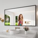 Koonmi Bathroom Mirror 24x48 Black Bathroom Wall-Mounted Mirrors, Modern Vanity Mirror for Bedroom, Living Room, Aluminum Alloy Frame Allow to Hang Horizontally or Vertically - Image 2