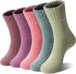 Loritta Wool Socks for Women Warm Winter Socks Knit Crew Calf Hiking Boot Sock Stocking Stuffers Gifts - Image 2