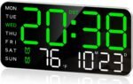 MASHI 8.4''Large Digital Wall Clock, Led Alarm Clock with Big Digits, Date, Temperature, DST, Modern Decor Design for Desk,5-Level Brightness for Room, Bedroom, Gift, Yougster and Elderly - Image 2