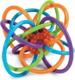Manhattan Toy Winkel Rattle & Sensory Teether Toy, Blue/Green/Orange, 5 Inch x 4 Inch x 3.5 Inch - Image 2