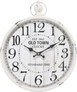 Menterry Retro Round Wall Clock. White Vintage Antique Style. Battery Operated Silent Wall Clocks for Farmhouse,Bathroom,Kitchen,Bedroom,Office, (11.8" H x 9.3" W) - Image 2