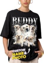 Mit & Mia Custom Your Own Bootleg Rap Shirts for Boyfriend Girlfriend Face Shirt with Photo Gift for Him Her Pet Lovers - Image 2