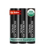 Moroccan Magic Organic Peppermint Eucalyptus Lip Balm 3 Pack | Ultra-Hydrating Argan & Essential Oil Lip Moisturizer + Vitamin E | Natural Mint Chapstick for Dry Lips | Non-Toxic | Organic Lip Balm - Image 2