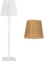 Mr. White Outdoor Waterproof Cordless Wireless Rechargeable Portable Top Touch Battery Operated Powered LED Table Lamp Desk Lamp Lights for Restaurant Kitchen Patio Dinner Dining (White) - Image 2