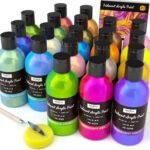 Nicpro 20 Colors Iridescent Acrylic Paint, 8.45oz / 250ml Large Bulk Metallic Acrylic Paint,Color Shifting & Non-Toxic Art Painting Supplies For Canvas Fabric Rock Wood with Paint Knife Color Wheel - Image 2