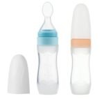 PandaEar (2 Pack) Silicone Baby Food Dispensing Spoon|4 oz Infant Fruit Squeeze Feeder| Travel Friendly Kids Toddlers Boys Girl (Blue) - Image 2