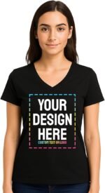 Personalized Women's V-Neck T-Shirt – Custom Image & Text, Design Your Own Front & Back Print, Customizable Tee Gift - Image 2