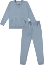 Pink Angel 2-Piece Girls' Fleece Sweatshirt and Jogger Set – Soft Matching Loungewear Outfit for Kids (Sizes 2T-16) - Image 2