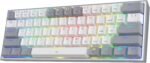 Redragon K617 Fizz 60% Wired RGB Gaming Keyboard, 61 Keys Hot-Swap Compact Mechanical Keyboard w/White and Grey Color Keycaps, Linear Red Switch, Pro Driver/Software Supported - Image 2