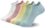SERISIMPLE Women Ultra Thin Socks Viscose Bamboo Low Cut No Show Ventilating Ankle Anti Odor Arch Support Mesh Socks 5 Pairs - Image 2