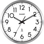 Sharp Atomic Analog Wall Clock - 12" Silver Brushed Finish - Sets Automatically- Battery Operated - Easy to Read - Easy to Use– Modern Design and Style - Image 2