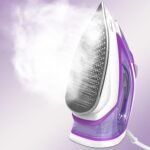 Steam Iron for Clothes, 1750W Iron with Rapid Heating, Non-Stick Ceramic Soleplate, Powerful Steam, Self-Cleaning, Auto-Off, Anti-Drip, 15.21oz Water Tank Ironing Clothes for Home, Purple - Image 2